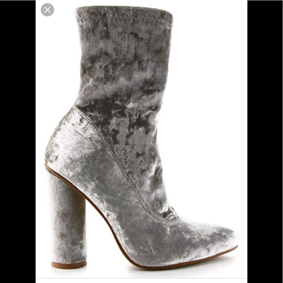 gray velvet boots